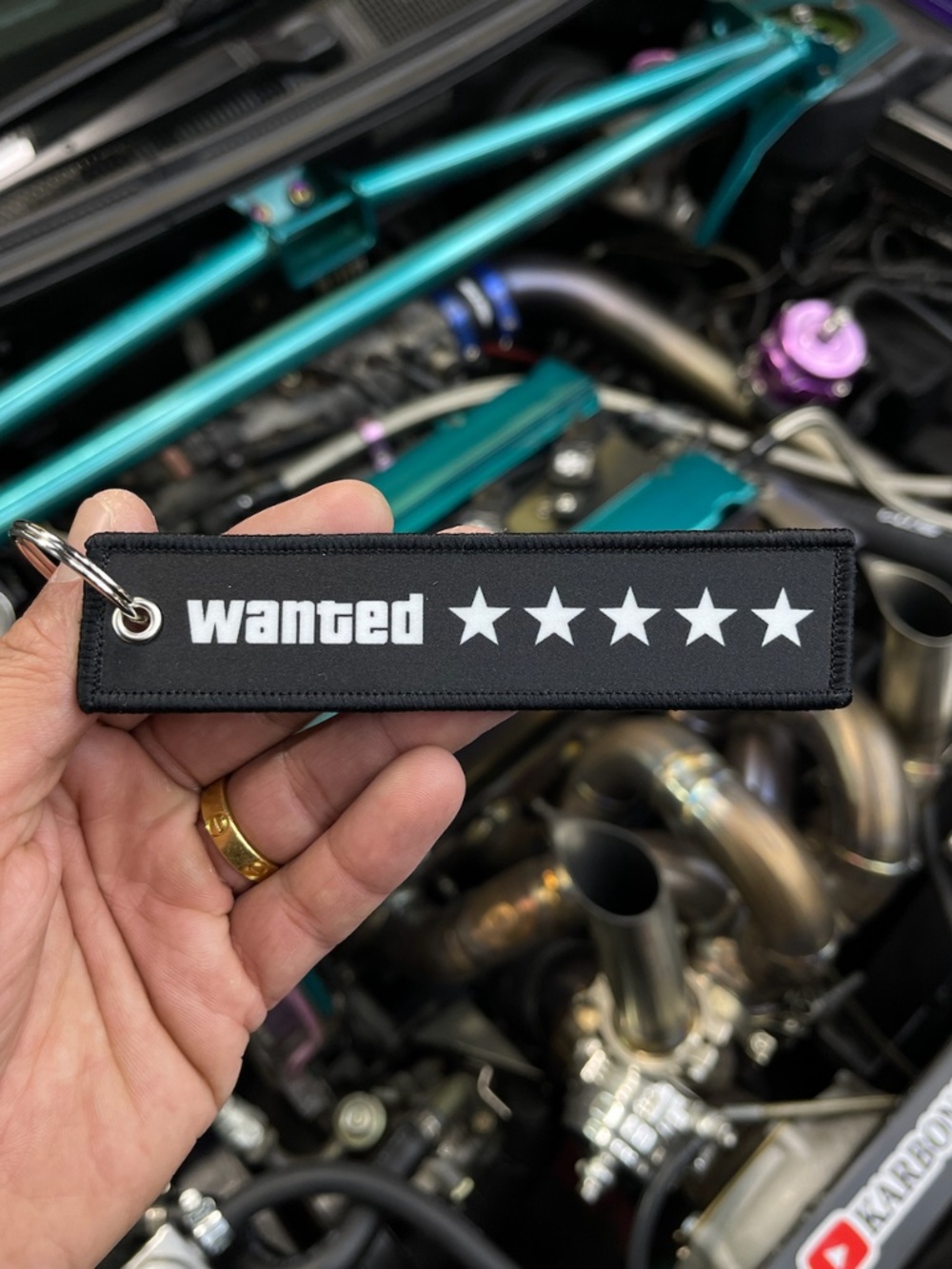 Wanted 5 Star Grand Theft Auto Key Tag keychain